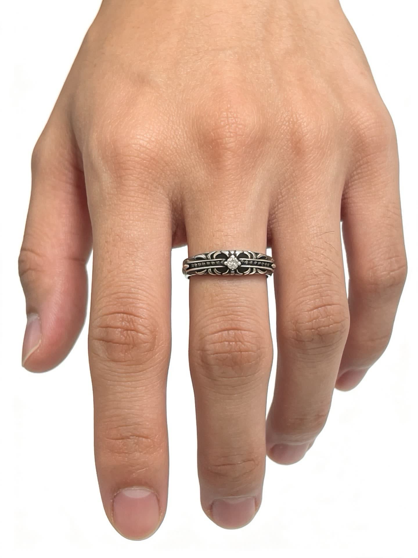 Chrome Hearts Silver Ring with Floral Design